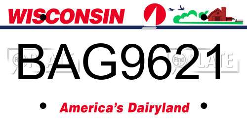 BAG9621 Wisconsin License Plate