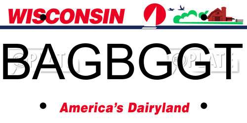 BAGBGGT Wisconsin License Plate