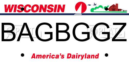 BAGBGGZ Wisconsin License Plate