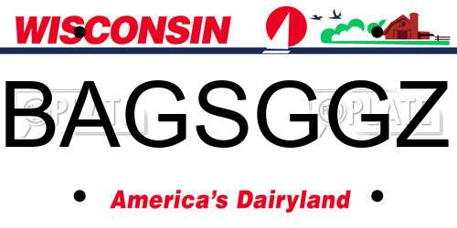 BAGSGGZ Wisconsin License Plate