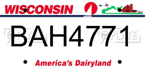 BAH4771 Wisconsin License Plate