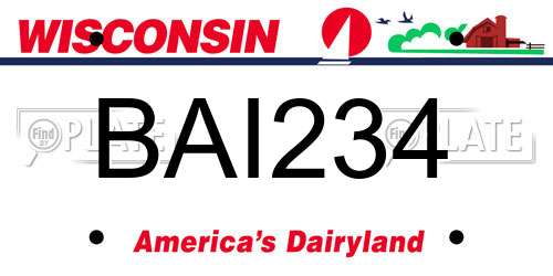 BAI234 Wisconsin License Plate