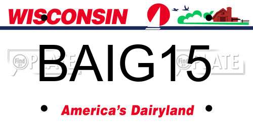 BAIG15 Wisconsin License Plate