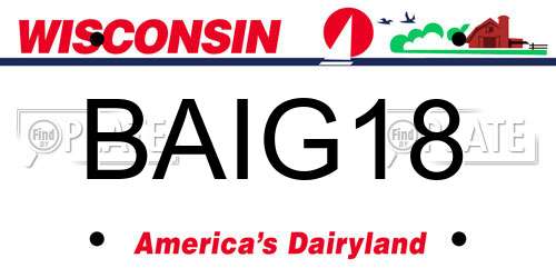 BAIG18 Wisconsin License Plate