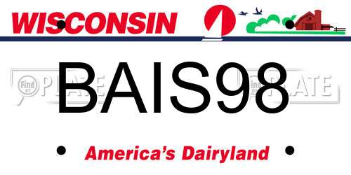 BAIS98 Wisconsin License Plate