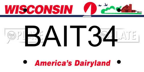 BAIT34 Wisconsin License Plate
