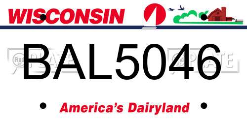 BAL5046 Wisconsin License Plate
