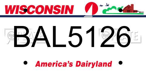 BAL5126 Wisconsin License Plate