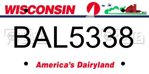 BAL5338 Wisconsin License Plate