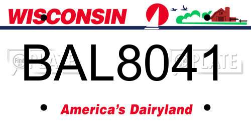 BAL8041 Wisconsin License Plate