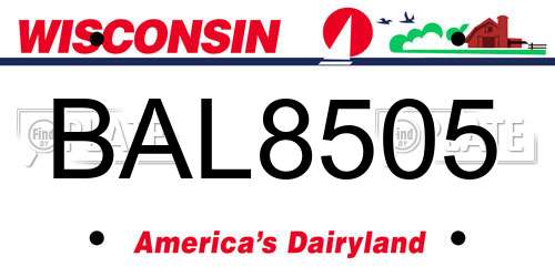 BAL8505 Wisconsin License Plate