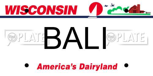 BALI Wisconsin License Plate