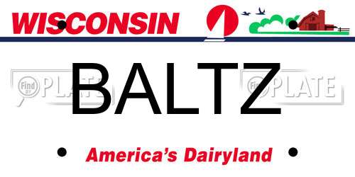 BALTZ Wisconsin License Plate