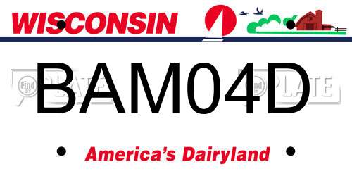 BAM04D Wisconsin License Plate