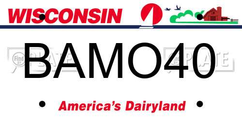 BAMO40 Wisconsin License Plate