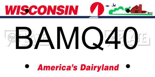 BAMQ40 Wisconsin License Plate