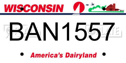 BAN1557 Wisconsin License Plate