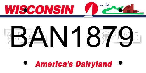 BAN1879 Wisconsin License Plate