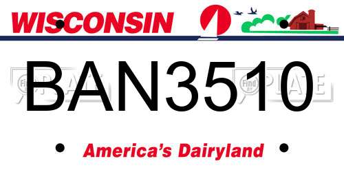 BAN3510 Wisconsin License Plate