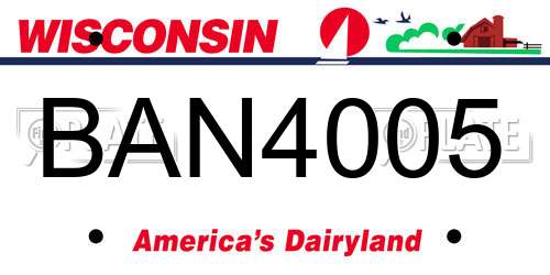 BAN4005 Wisconsin License Plate