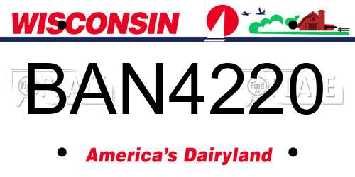 BAN4220 Wisconsin License Plate