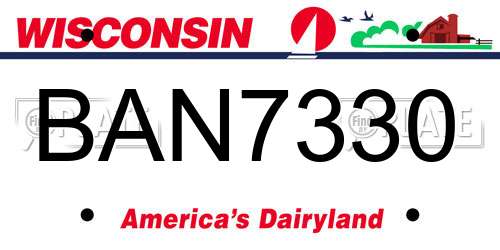 BAN7330 Wisconsin License Plate