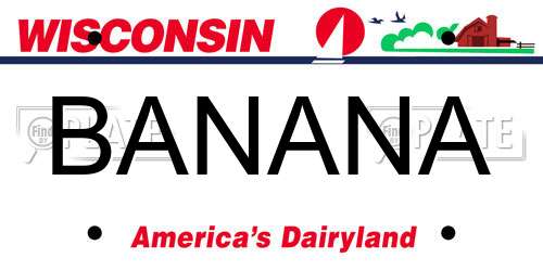 BANANA Wisconsin License Plate