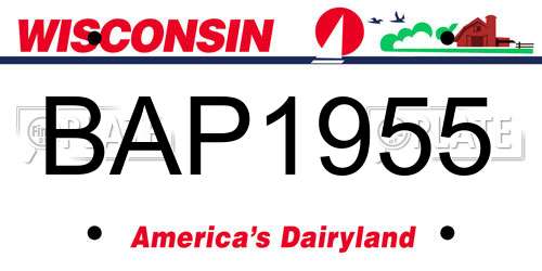 BAP1955 Wisconsin License Plate