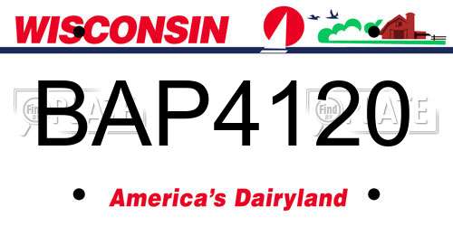 BAP4120 Wisconsin License Plate