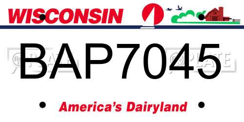 BAP7045 Wisconsin License Plate
