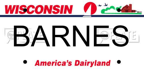 BARNES Wisconsin License Plate