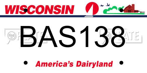 BAS138 Wisconsin License Plate