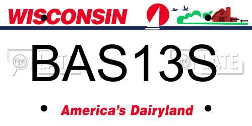 BAS13S Wisconsin License Plate