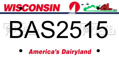 BAS2515 Wisconsin License Plate