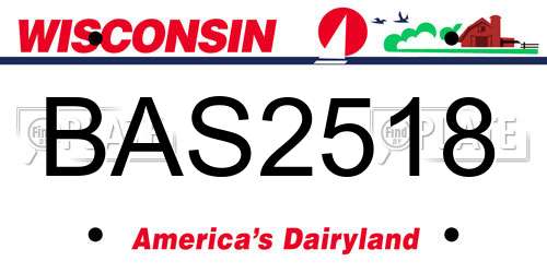 BAS2518 Wisconsin License Plate