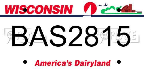 BAS2815 Wisconsin License Plate