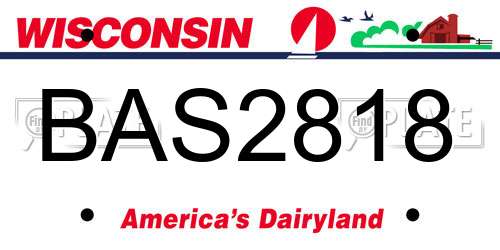 BAS2818 Wisconsin License Plate