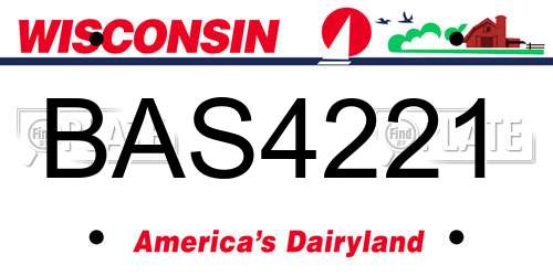 BAS4221 Wisconsin License Plate