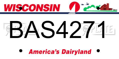 BAS4271 Wisconsin License Plate