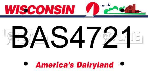 BAS4721 Wisconsin License Plate