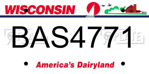 BAS4771 Wisconsin License Plate