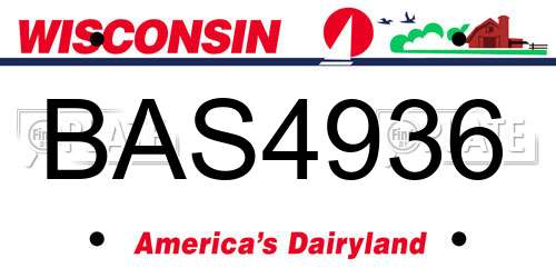 BAS4936 Wisconsin License Plate