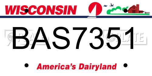 BAS7351 Wisconsin License Plate
