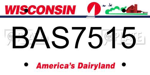 BAS7515 Wisconsin License Plate