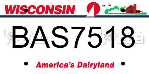 BAS7518 Wisconsin License Plate