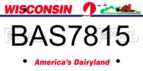 BAS7815 Wisconsin License Plate