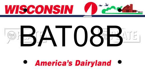 BAT08B Wisconsin License Plate