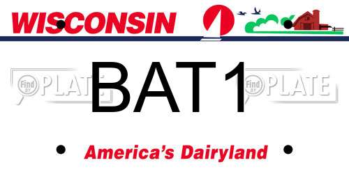 BAT1 Wisconsin License Plate