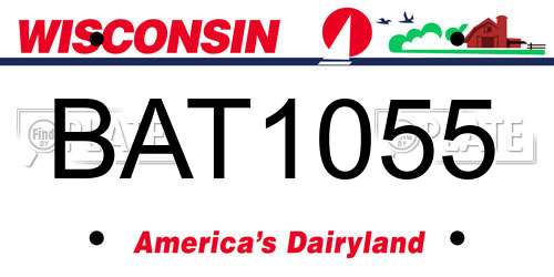 BAT1055 Wisconsin License Plate