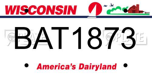 BAT1873 Wisconsin License Plate